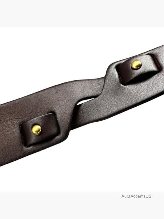 Genuine Cowhide Leather Adjustable Wrap Belt with Gold-Tone Buckle main image 4